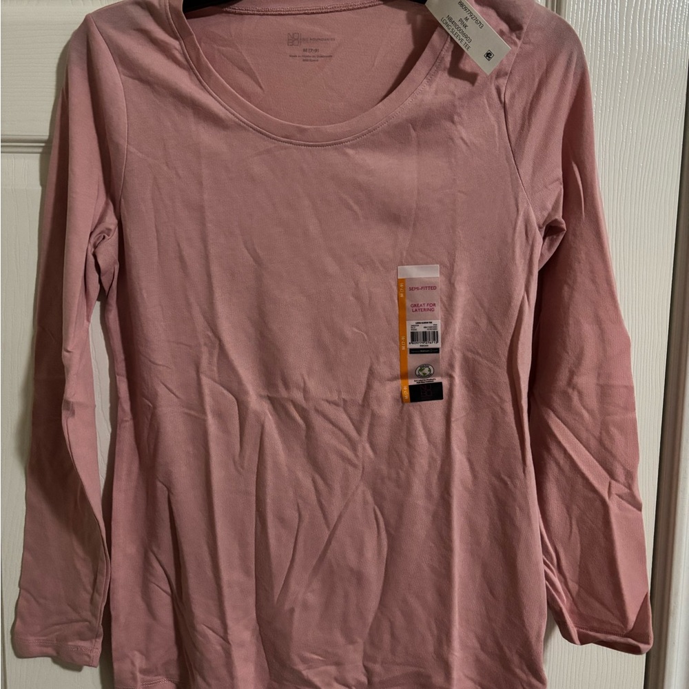 NOBO Long Sleeve Scoop Neck Top - Dusty Pink